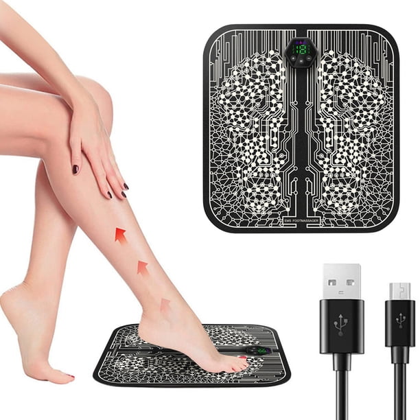 Fiudx Almohadilla de Masaje Inteligente, Cojín Masajeador de Pies Portátil, Dispositivo de Relajación de Fuerza Ajustable, Terapia de Estimulación Nerviosa Cómoda, Experiencia de Spa En Casa, Ideal p