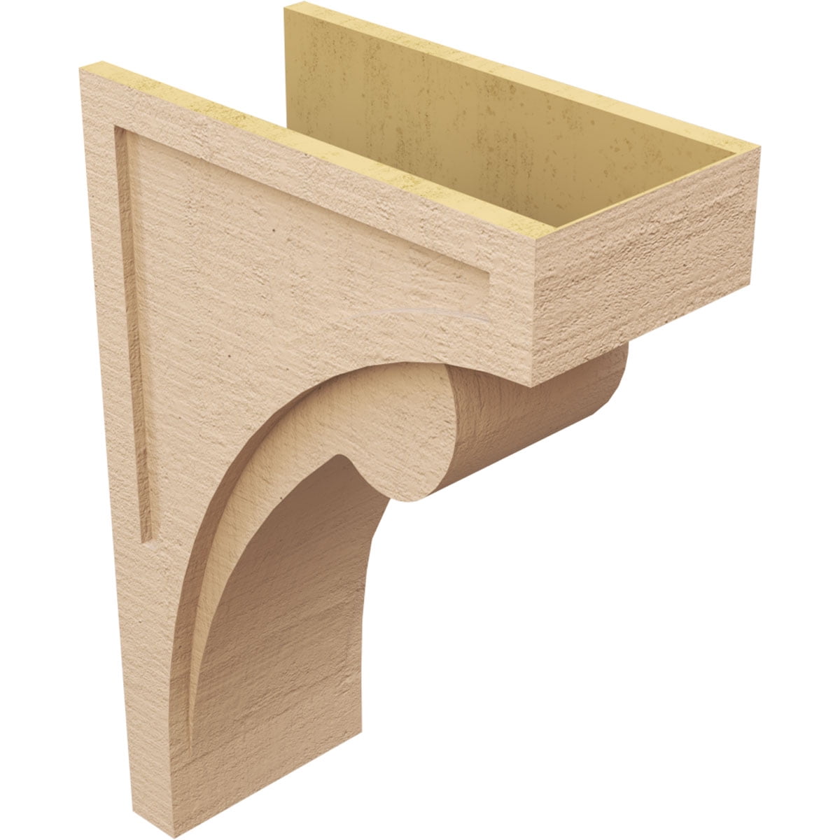 10"W x 20"D x 30"H Classic Viola Rough Cedar Woodgrain TimberThane Corbel, Primed Tan