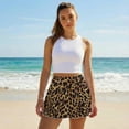 thumbnail image 5 of Xoenoiee Brown Leopard Star Print Golf Skirts for Women Pleated Tennis Skirt with Pocket High Waisted Running Casual Athletic Skorts Built-in Shorts, XL, 5 of 6