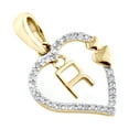 thumbnail image 3 of 10K Yellow Gold Diamond Heart Pendant Dangling Initial R Cut Out Charm 0.10 Ct., 3 of 6
