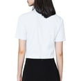 thumbnail image 2 of WBQ Women's Button Down Short Sleeve Work Office Shirt Lapel Short Sleeve Dressy Shirt Plus Size Casual Business Blouse Formal Casual Shirt Blouse School Uniform, S-5XL, 2 of 4