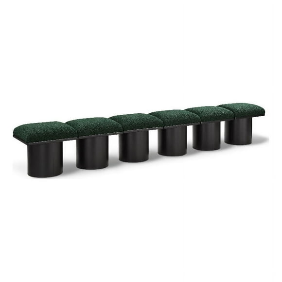 Meridian Furniture Pavilion Green Boucle Fabric Bench