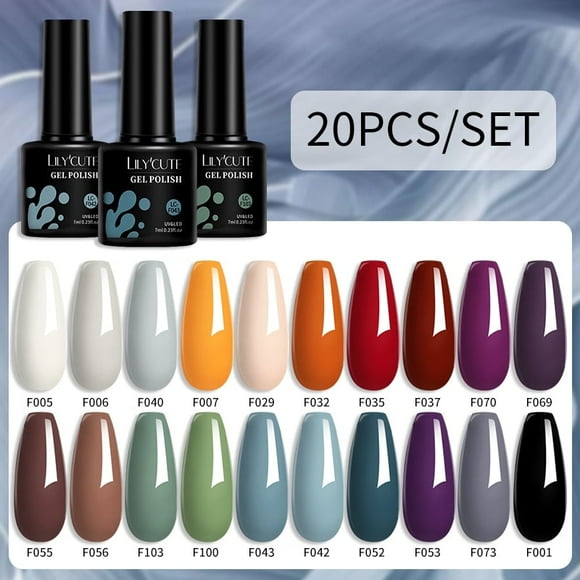 60/30/20Pcs/Set Nail Gel Polish Kit Nude Pink Glitter Nail Semi Permanent Base Top Coat Nail Art UV Gel Manicure Set