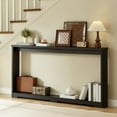 thumbnail image 3 of UZUGUL Modern Narrow Console Table with Open Shelf, Wooden Behind-Sofa Table-Multi-Functional Storage & Display Unit for Entryway, Living Room, Hallway,Black, 3 of 8