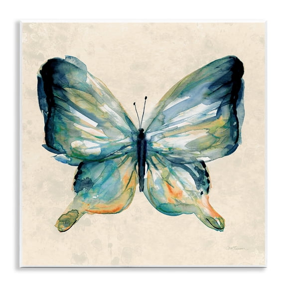 Stupell Industries Bold Butterfly in Green Animals Painting Unframed Art Print Wall Art, 12 x 12