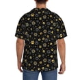 thumbnail image 3 of Fotbe Gold Dog Paw Camisa Estampada de Manga Corta para Hombre, Casual de Verano, Estilo Playero, Sin Arrugas-Small, 3 of 5