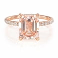 thumbnail image 3 of HeartsAndYou 2ct Natural Peach Morganite Gatsby Ice Solitaire Ring 100% 14k SOLID Rose Gold, 3 of 9