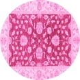 thumbnail image 1 of Ahgly Company Indoor Round Oriental Pink Traditional Area Rugs, 6' Round, 1 of 4