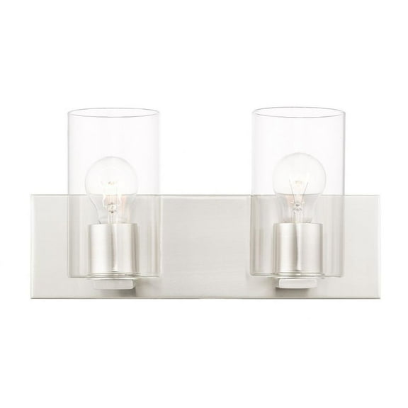 2 Light Bathroom Light in Contemporary Style 15 inches Wide By 7.75 inches High-Brushed Nickel Finish Bailey Street Home 218-Bel-4188873