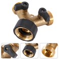 thumbnail image 4 of OUSITAID Tap Splitter Brass Faucet Connector Double Two-way Garden Adapter Hose Splitter, 4 of 11