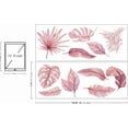 thumbnail image 2 of Juego de 2 hojas de calcomanías de pared con plantas tropicales rosas, hojas de palma, vinilo decorativo, arte de pared DIY, 2 of 8