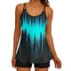 thumbnail image 1 of TaTaai Women's Modern Graphic Bikini Set, Gradient Print Push Up Swimsuit with Sheer Mesh Cover, Tech Inspired Racerback Two Piece Gift, 1 of 7
