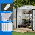 thumbnail image 3 of Dextrus Outdoor Storage Shed 6x4FT, Heavy Duty Metal Tool Sheds Storage House with Lockable Door & Air Vent for Garden, Patio, Lawn to Store Bikes, Trash Bins, Tools, White, 3 of 5