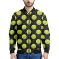 thumbnail image 4 of Chaquetas con gráficos de pelota de tenis de moda para hombre, chaqueta bomber deportiva para exteriores de manga larga para primavera y otoño, abrigos sencillos e informales holgados, 4 of 4