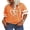 Orange, variant on Women's Summer Round Neck Short Sleeve Heart Graphic Stripes Cotton Casual T Shirts S-2XL