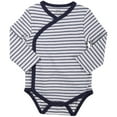 thumbnail image 2 of Newborn Clothes Baby Kimono Side Snap Onesies Boy Long Sleeve Bodysuit Gray Nb, 2 of 5
