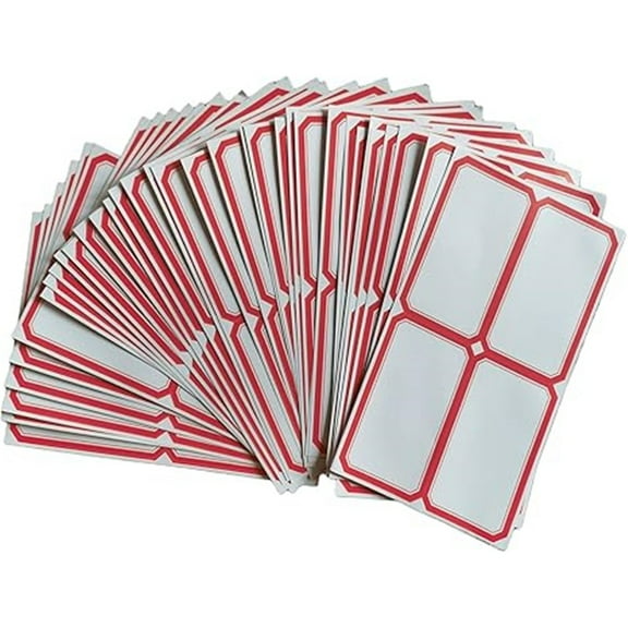 Colorful Border Name Tag Labels Self-Adhesive Label Name Tag Stickers for Clothes Home School Classroom Office Suppliers 280 PCS (red)