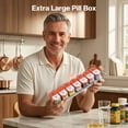 thumbnail image 3 of Extra Large Pill Organizer 2 Times A Day, Weekly Pill Box 7 Day, AM PM Medicine Organize, XL Pill Case to Hold Daily Medicine Vitamin and Supplements (Orange), 3 of 6