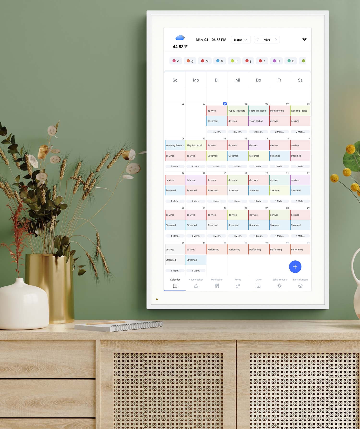 Proscan  15.6" All-in-One Smart Family Calendar Frame – Digital Chore Chart, To-Do List Organizer, Meal Planner, Cloud Photo Storage, Full HD Touchscreen