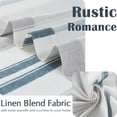 thumbnail image 5 of Striped Valance Farmhouse Window Treatment Linen Textured Drapes for Small Windows Kitchen Living Room RV Vintage Light Filtering Valance 16 Inch Rod Pocket 1 Panel Blue and Grey Stripe, 5 of 8