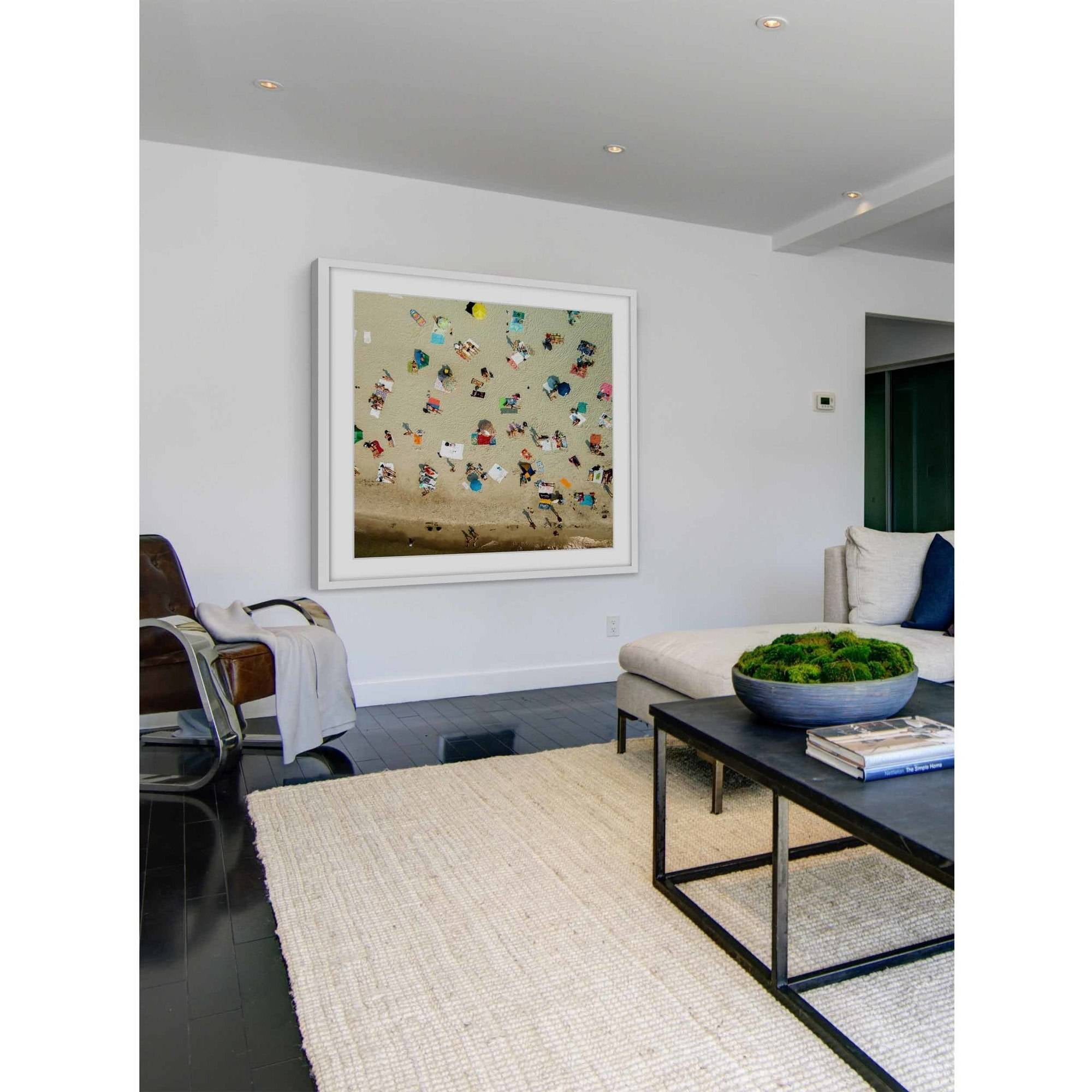 "Beach Towels" Framed Painting Art Print, 12.0" x 1.5"
