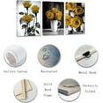thumbnail image 2 of ZHONGYUTONG Elegant Rose Canvas Wall Art 3 Pieces Yellow Rose Flower Painting Prints Black and White Romantic Rustic Floral Picture Couples Bedroom Decor Framed (20.00" x 28.00" x 3PCS), 2 of 6