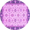 thumbnail image 1 of Ahgly Company Indoor Round Oriental Purple Traditional Area Rugs, 4' Round, 1 of 4