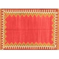 thumbnail image 1 of Ahgly Company Indoor Rectangle Abstract Orange Contemporary Area Rugs, 7' x 9', 1 of 1