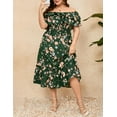 thumbnail image 3 of Yesfashion Women Plus Size Off Shoulder Maxi Dress Ruffle Flowy Casual Summer Boho Long Dresses, 3 of 8