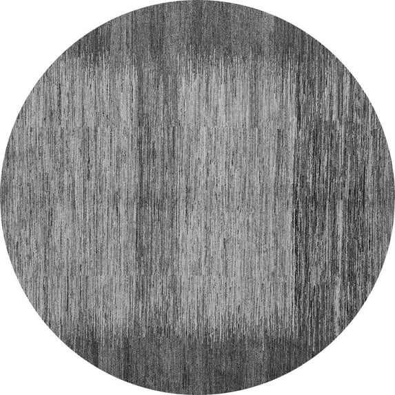 Ahgly Company Indoor Round Abstract Gray Modern Area Rugs, 7' Round