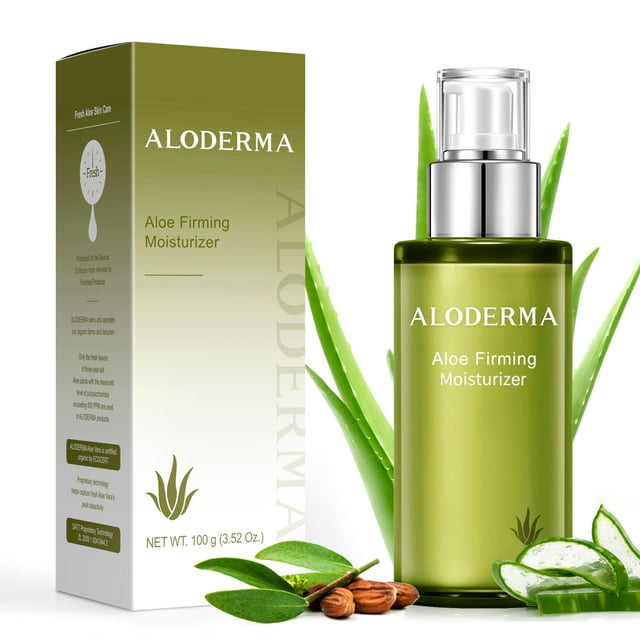 Hidratante facial reafirmante Aloderma con aloe vera, 100 ml, 72% orgánico
