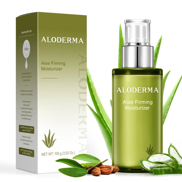 Hidratante facial reafirmante Aloderma con aloe vera, 100 ml, 72% orgánico