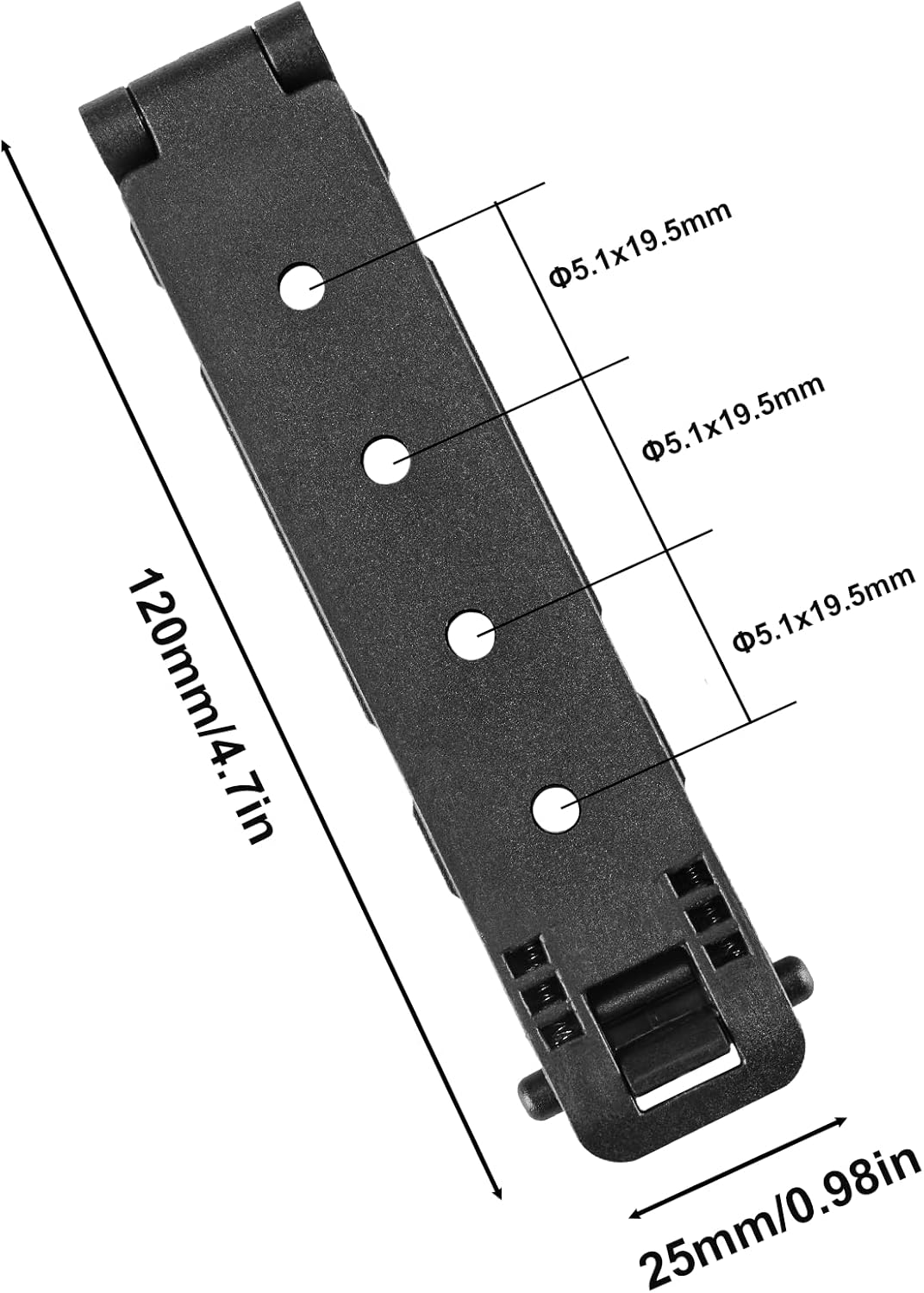 Molle Attachment with Mounting Hardwares, 3" Molle Clips for Vests, Backpacks, Pouches, and Molle Belt
