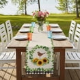 thumbnail image 4 of Table Runners 72 Inches Long Dress Scarves, Spring Eucalyptus Sunflower Farmhouse Kitchen/Dining Table Runner, Coffee Tablerunners, Farmhouse Birds Rustic Burlap 16x72 Inch, 4 of 9
