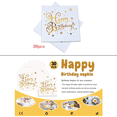 thumbnail image 1 of Servilletas para fiesta de cumpleaños, complemento especial para la mesa del comedor con estampado de "Feliz cumpleaños", suaves y respetuosas con el medio ambiente, diseño de lámina dorada, 1 of 2