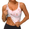 thumbnail image 4 of Haiem Rabbit And Peach Pattern Womens Sports Bra - U Neck Padded Low Impact Yoga Bra Workout Crop Top Gym Moisture-Wicking Workout Vest -, 4 of 9