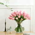 thumbnail image 4 of Trayknick 2 Pack 1 Bouquet Artificial Tulip Home Garden Wedding Flower Arrangement Desktop Decor, 4 of 8