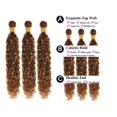 thumbnail image 3 of Hair Weave Bundles QEUOPE Ombre, marrón/rubio, rizado y rizado, 25-35 cm, 3 of 8