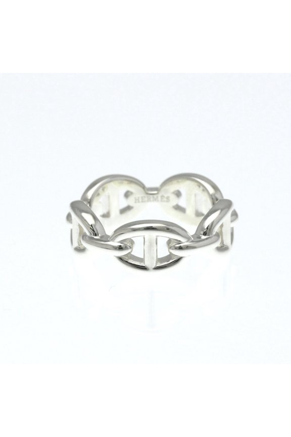 Pre-Owned Hermes Chaine D'Ancre Silver Fashion No Stone Band Ring Silver (Good)