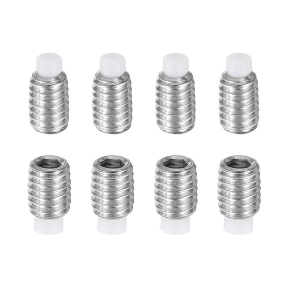 8 Pcs M6x8mm Nylon Tip Grub Screw, 304 Stainless Steel Metric Hex Socket Set Screws
