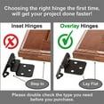 thumbnail image 4 of SPRING 2pc 3/8 In Inset Kitchen Cabinet Hinges Semi-Concealed Hinge Self Closing Metal Hinges Hardware For Furniture Door Window black, 4 of 8