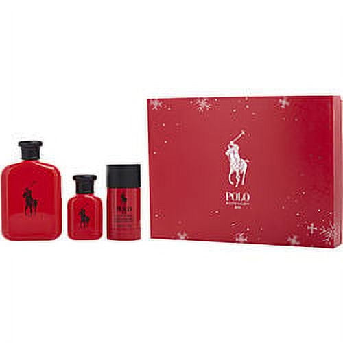 POLO RED by Ralph Lauren , EDT SPRAY 4.2 OZ & EDT SPRAY 1.3 OZ & DEODORANT STICK ALCOHOL FREE 2.6 OZ