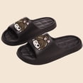 thumbnail image 6 of Black Indoor Home Slippers Unisex Couples Soft Sole Thick Bottom Print Slip-On Comfort House Shoes For Men Women Non-Slip, 6 of 6