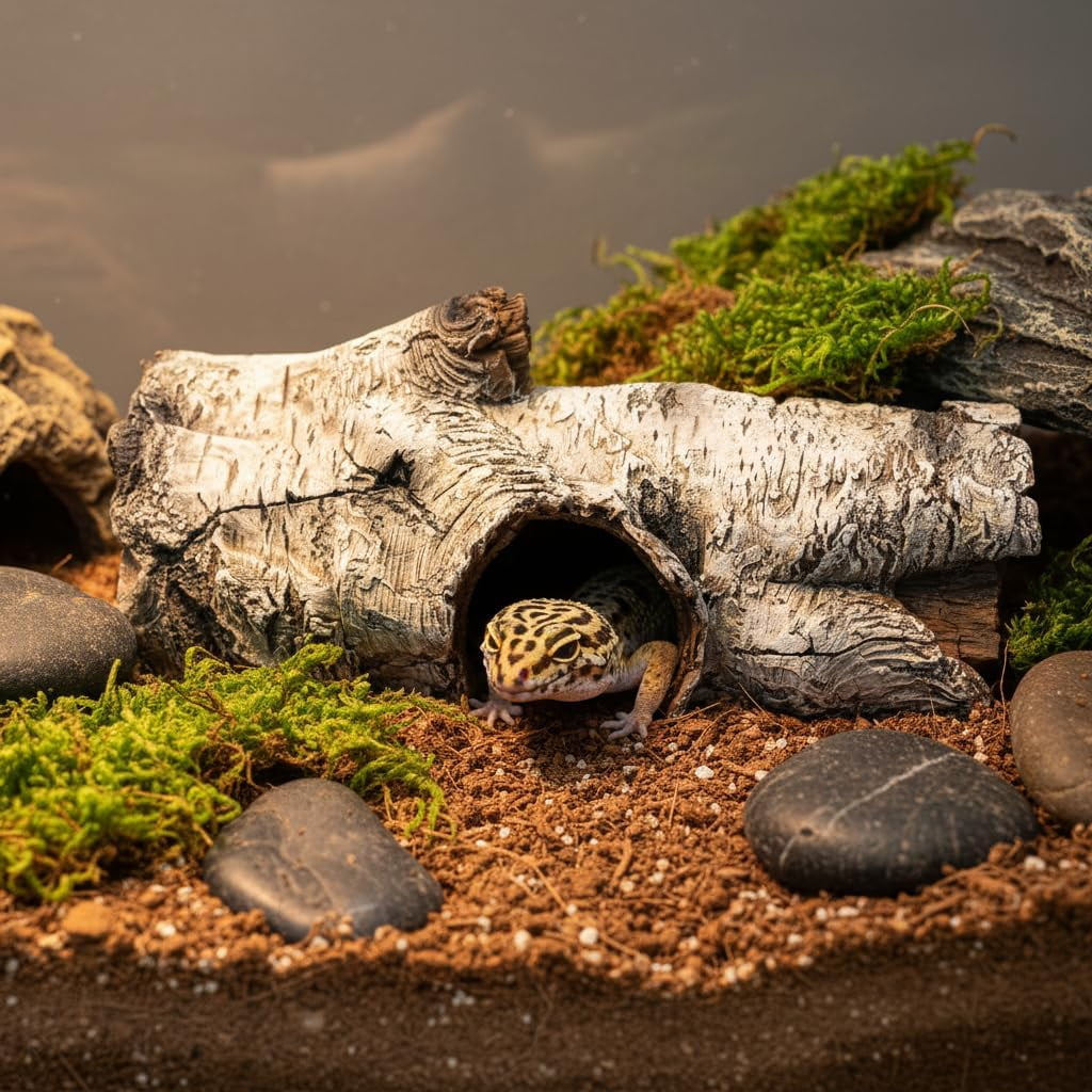 Aquarium Resin Bark Terrarium Decor, Lizard, Snake or Reptile Hide | Lizard, Spider and Aquarium Fish Hide Cave (Medium Bark A)