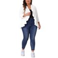 thumbnail image 2 of Agnes Orinda Plus Size Cardigan for Women Soft 3/4 Sleeve Open Front Cropped Shrug Bolero Cardigans Jacket 4X White, 2 of 4