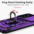 thumbnail image 6 of for Samsung Galaxy A15 5G Case with Slide Camera Cover HD Screen Protector [ Grade 16ft. Drop Tested]  Ring Holder Kickstand Protective Phone Case for Galaxy A15 5G 2024, Purple, 6 of 19