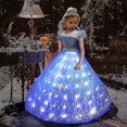 thumbnail image 4 of Anna Elsa Robe Lumineuse Led Filles Jeu de Rôle de Noël Robe de Fête Reine des Neiges Robe de Carnaval, 4 of 4