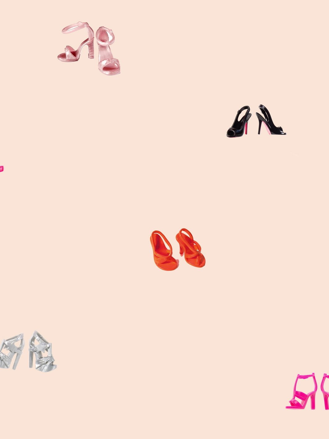 Barbie Heel Toss Removable Vinyl Wallpaper, Peach