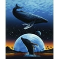 thumbnail image 2 of Unknown 20x24 Gold Ornate Wood Framed with Double Matting Museum Art Print Titled - Whale and Moon, 2 of 4