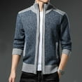 thumbnail image 6 of Men's Cardigan Sweaters Casual Full Zip Sweaters Knitted Cardigan with Pockets,Grey,XL, 6 of 8